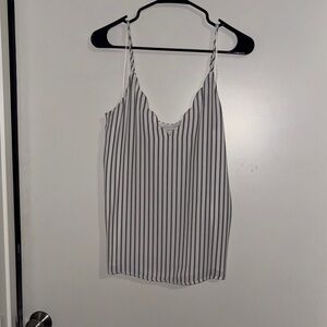 Socialite Black and White Striped Tank Top